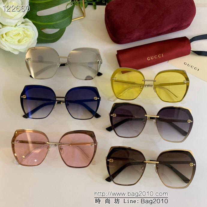 GUCCI古馳 GG0377S 開放式設計 雙Glogo 女款太陽鏡  lly1231